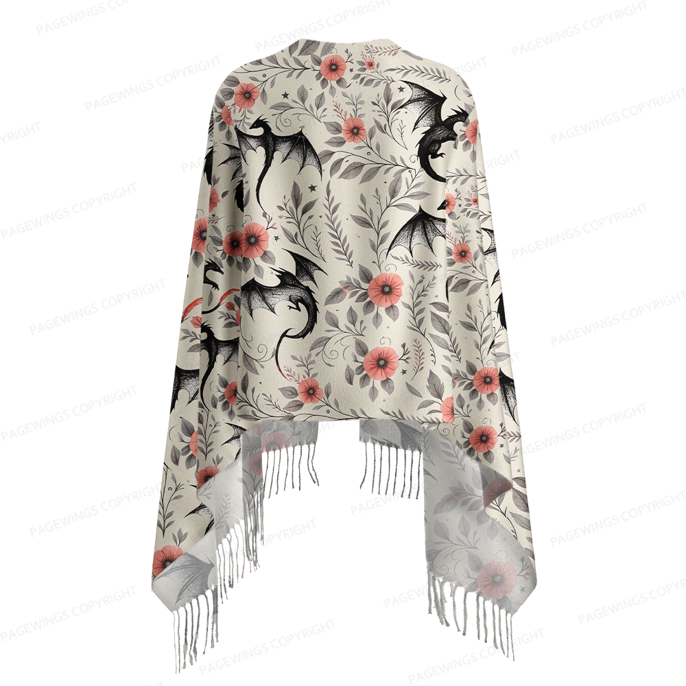 Pagewings Fantasy Bookish Long Fringe Scarf