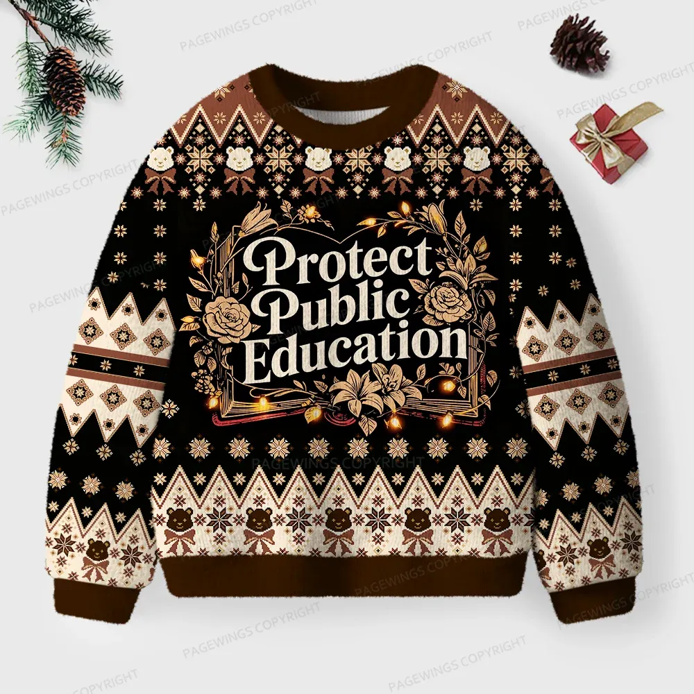 Pagewings Protect Public Education Unisex Ugly Sweatshirt