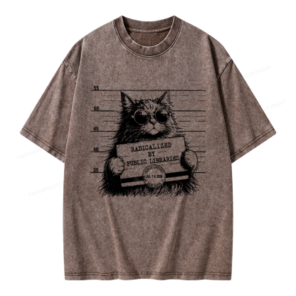 Pagewings Radicalized By Public Libraries Unisex Washed T-shirt