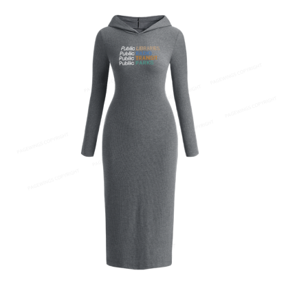 Pagewings Public Libraries Radio Transit Parks Hooded Knit Dress