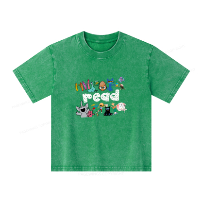 Pagewings Reading Bookish Unisex Kids Washed T-shirt