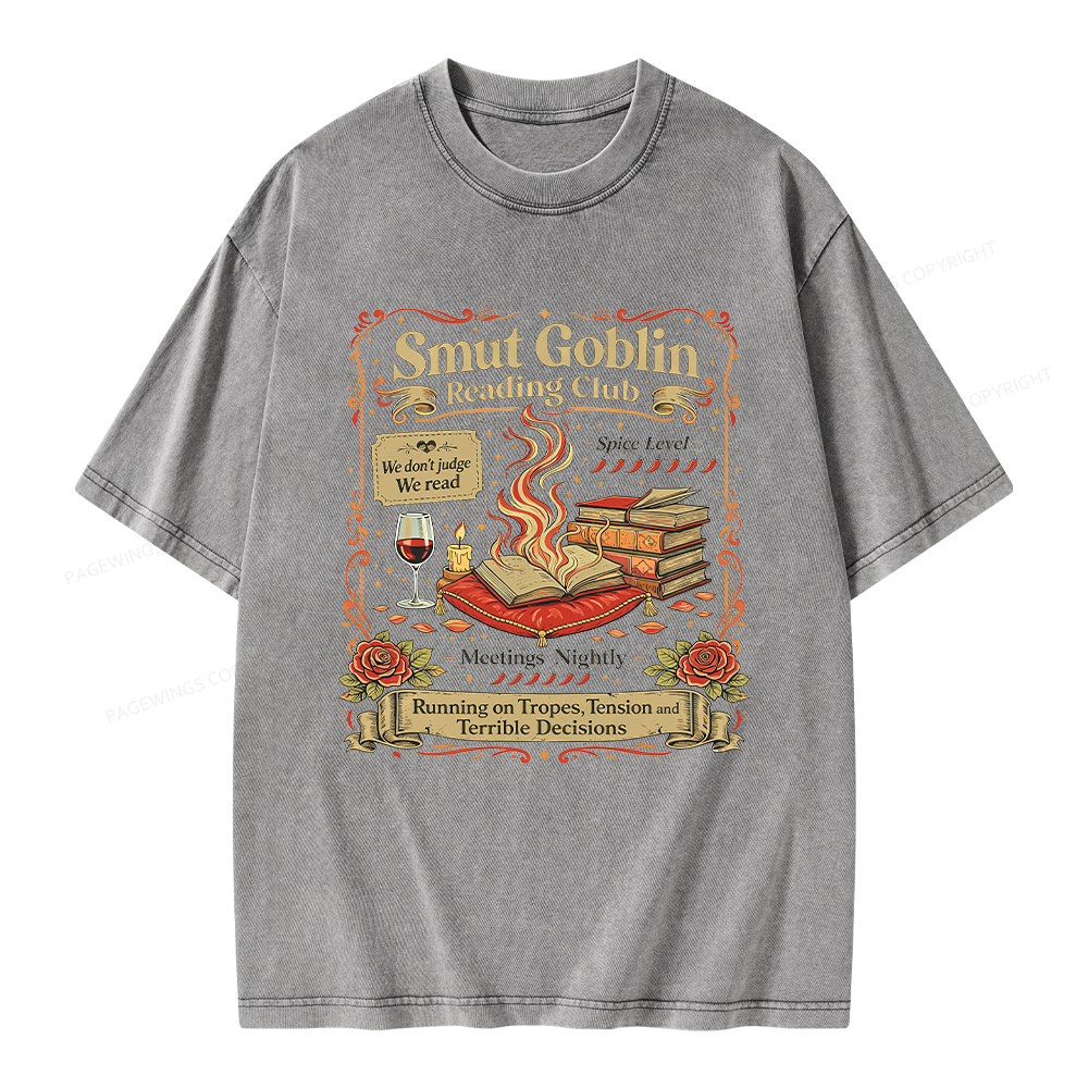 Pagewings Smut Goblin Unisex Washed T-shirt