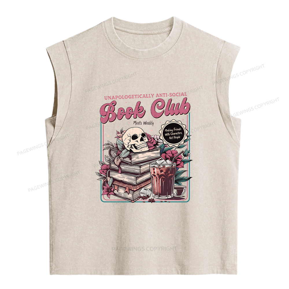 Pagewings Vintage Book Club Women's Washed Tank Top