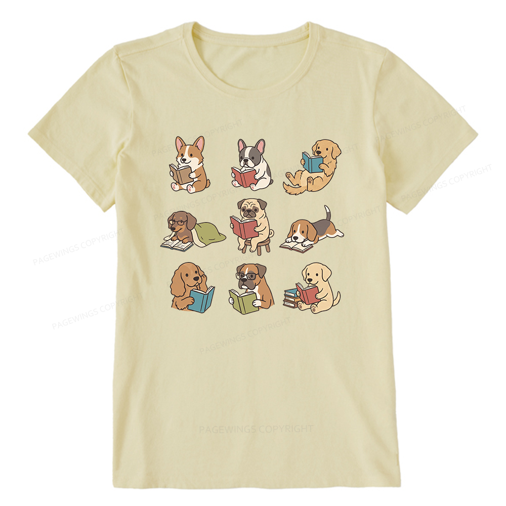 Pagewings Funny Dog Reading Unisex Classic T-shirt
