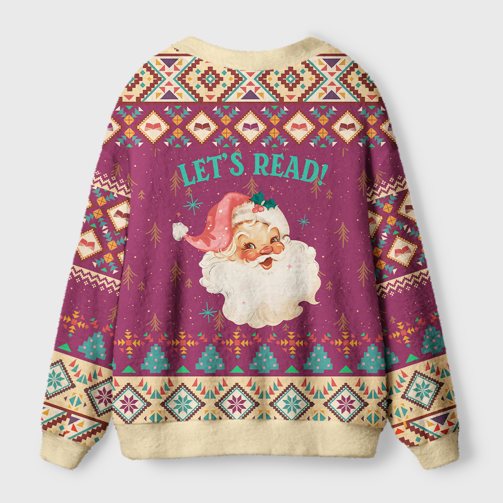 Pagewings Let's Read Light Knit Unisex Ugly Cardigan Sweaters