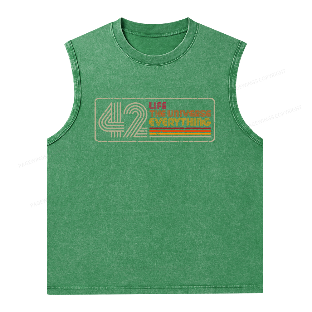 Pagewings Life The Universe Everything Unisex Washed Tank Top