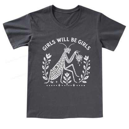 Pagewing Girls Will Be Girls V-neck T-shirt