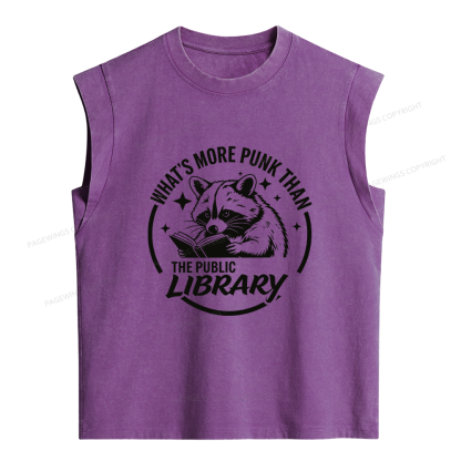 Pagewings What's More Punk Than The Public Library Women's Washed Tank Top