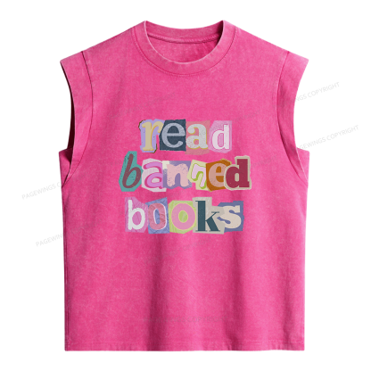 Pagewings Read Banned Books Women's Washed Tank Top
