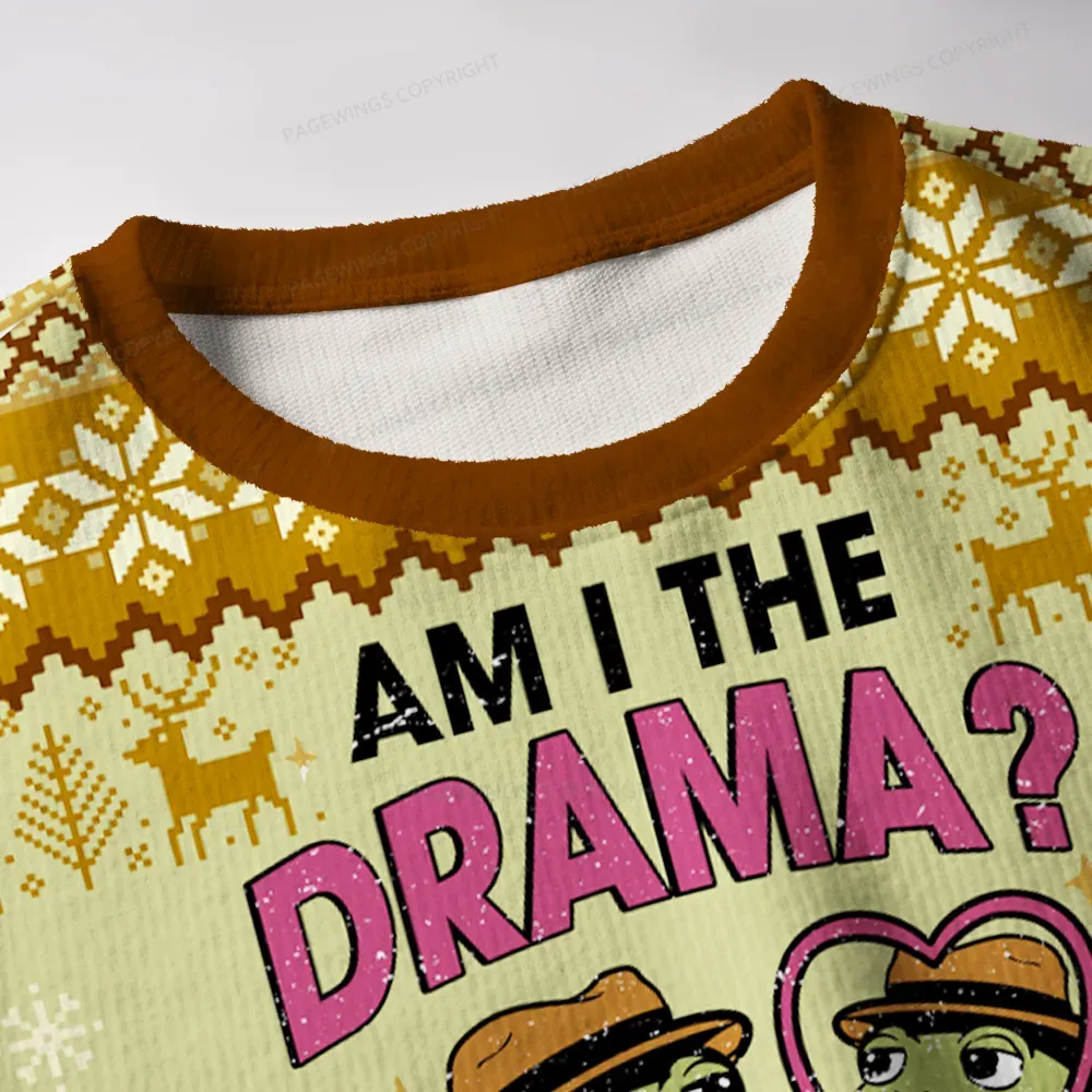 Pagewings Am I The Drama Unisex Ugly Knit Sweatshirt