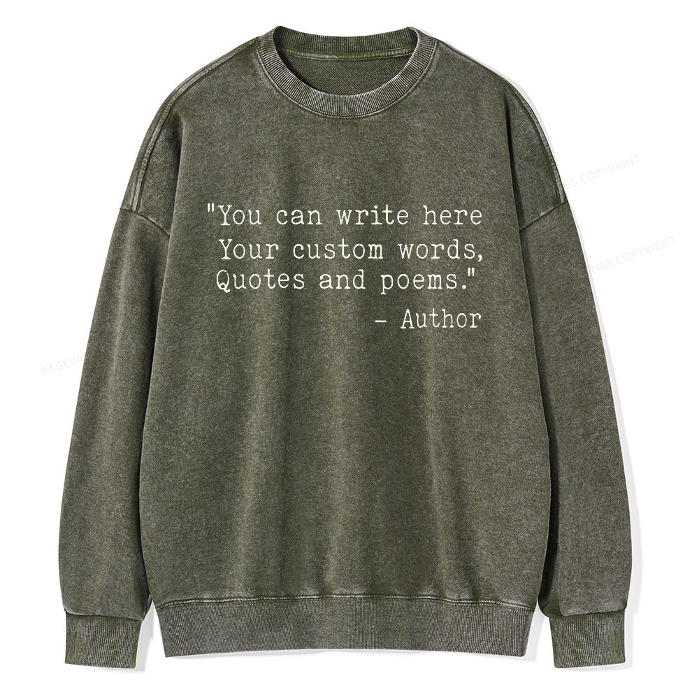 Pagewings Personalized Typewriter  Unisex Washed Sweatshirt