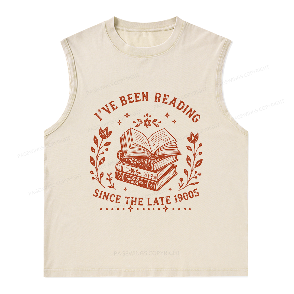 Pagewings I’ve Been Reading Since The Late 1900s Unisex Washed Tank Top
