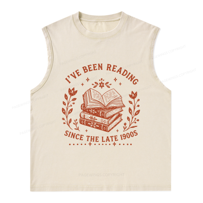 Pagewings I’ve Been Reading Since The Late 1900s Unisex Washed Tank Top
