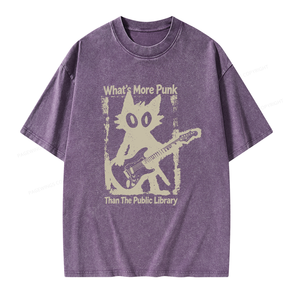 Pagewings What’s More Punk Than The Public Library Unisex Washed T-shirt