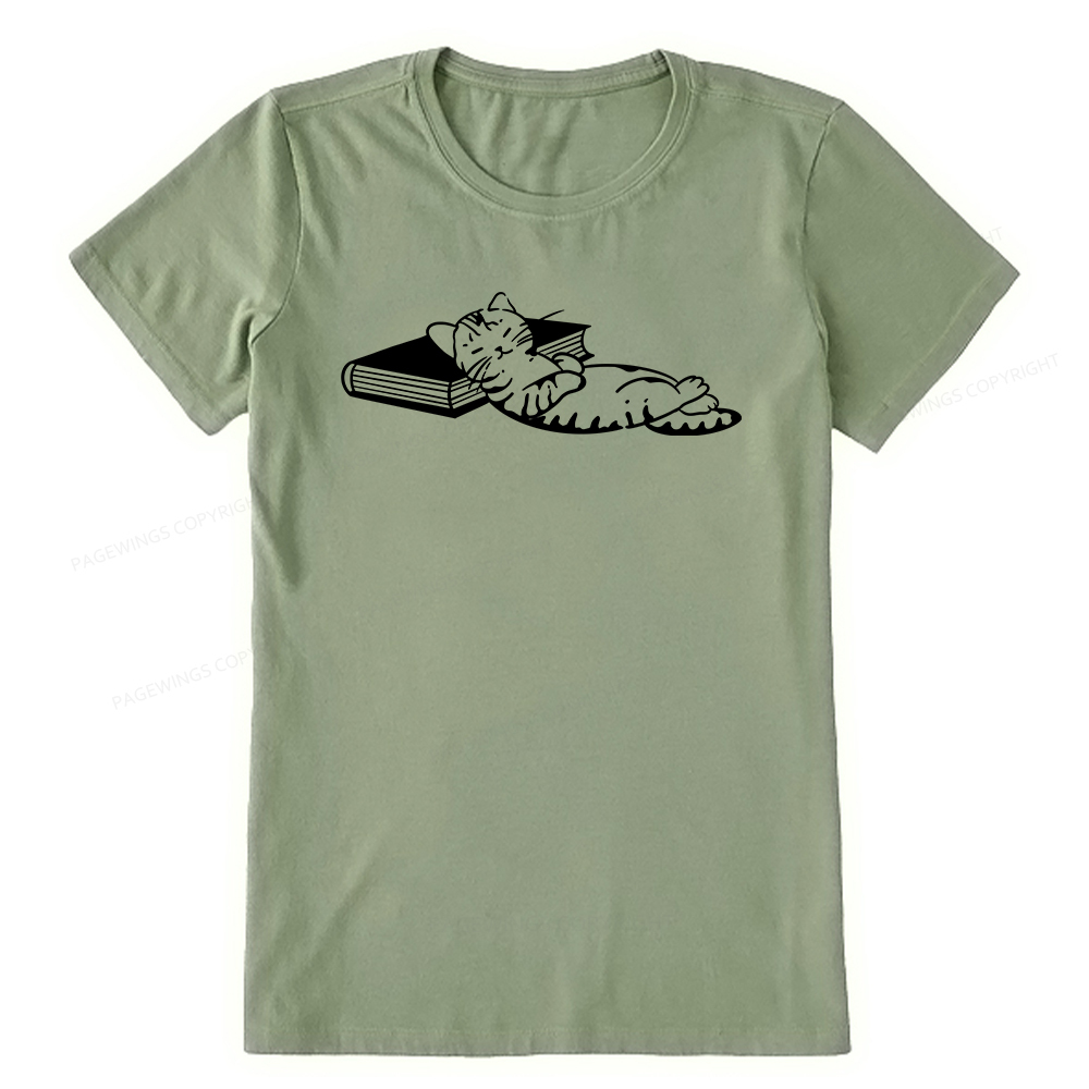Pagewings A Cat Sleeping On The Book Unisex Classic T-shirt