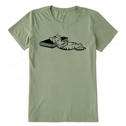 Pagewings A Cat Sleeping On The Book Unisex Classic T-shirt