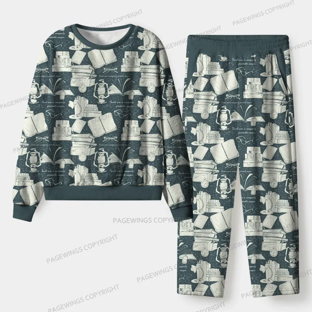 Pagewings Books Are A Uniquely Portable Magic Unisex Flannel Pajama Set