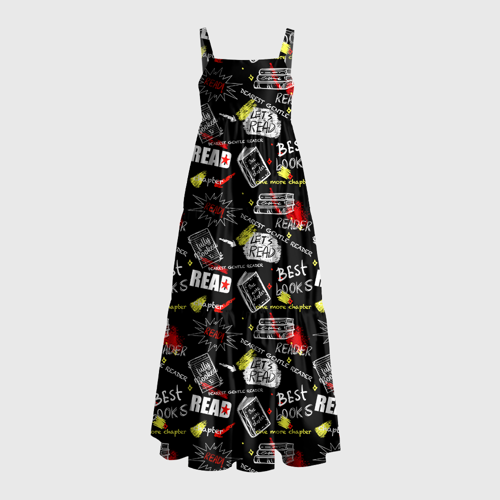 Pagewings Square Neck Comic Reader Maxi Dress