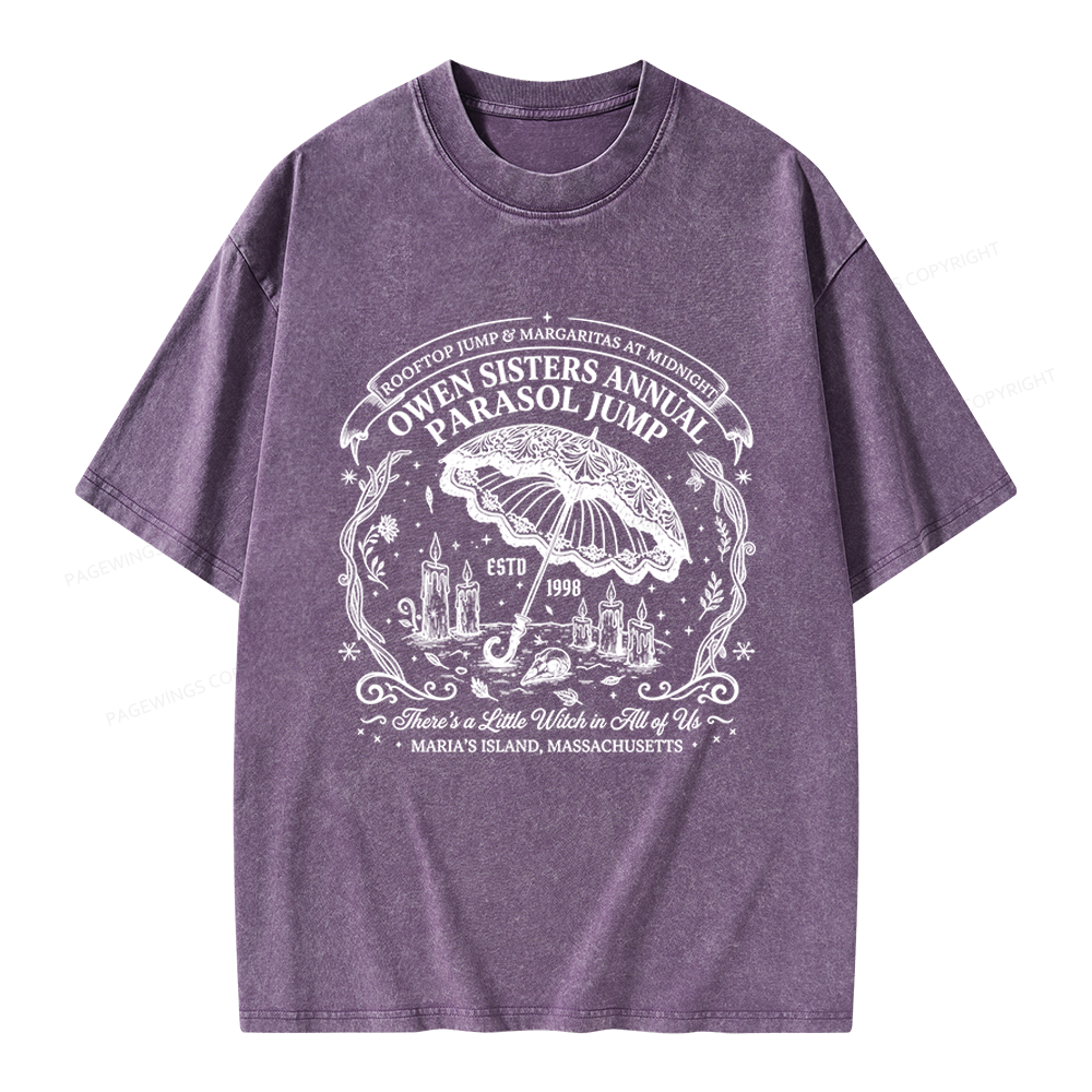 Pagewings Fantasy Halloween Book Lover Unisex Washed T-shirt