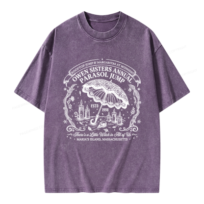 Pagewings Fantasy Halloween Book Lover Unisex Washed T-shirt