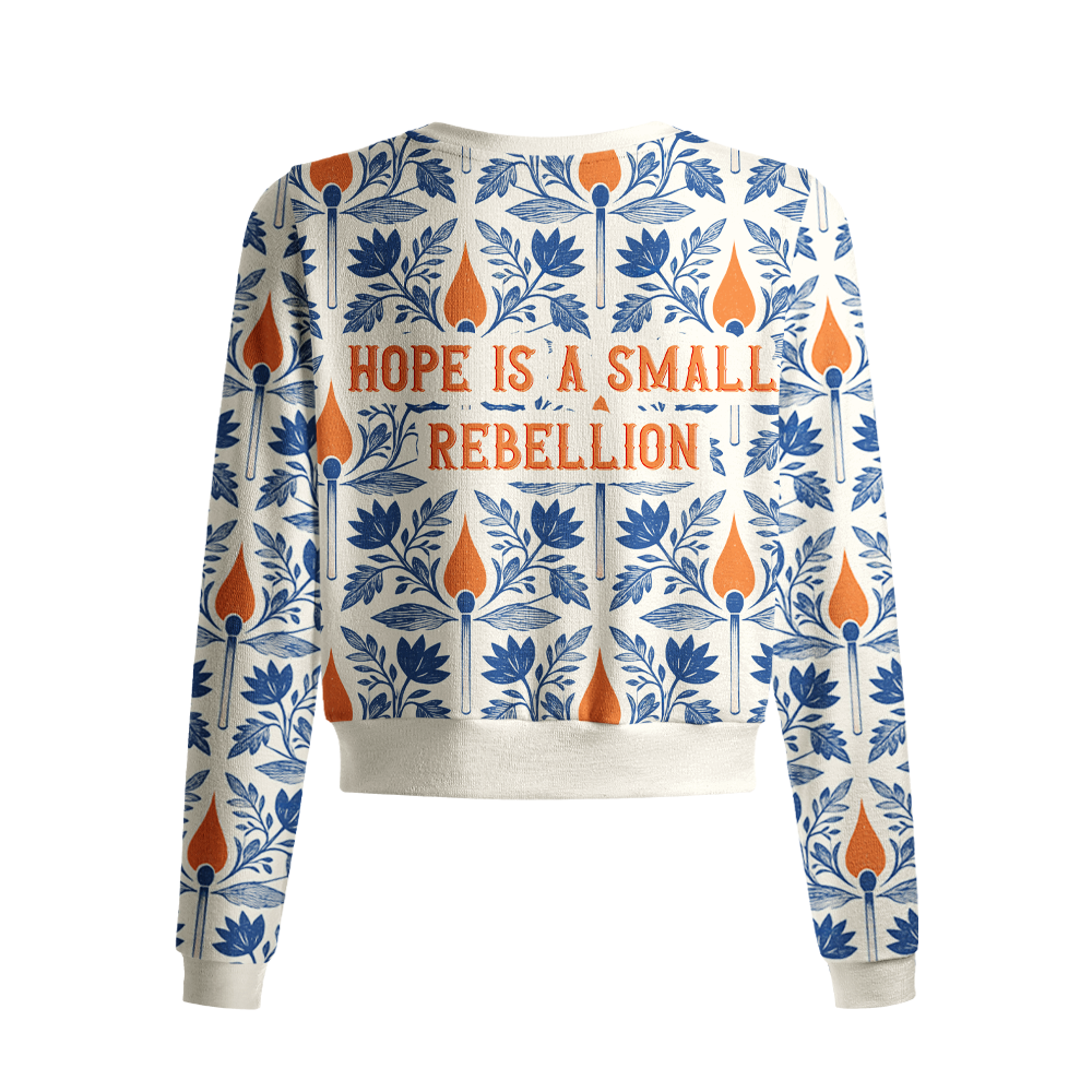 Pagewings Hope Is A Small Rebellion Crew Neck Cardigan Sweaters