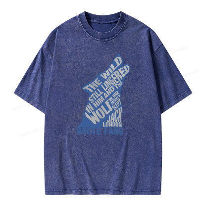 Pagewings White Fang by Jack London Blue Book Quote Unisex Washed T-shirt