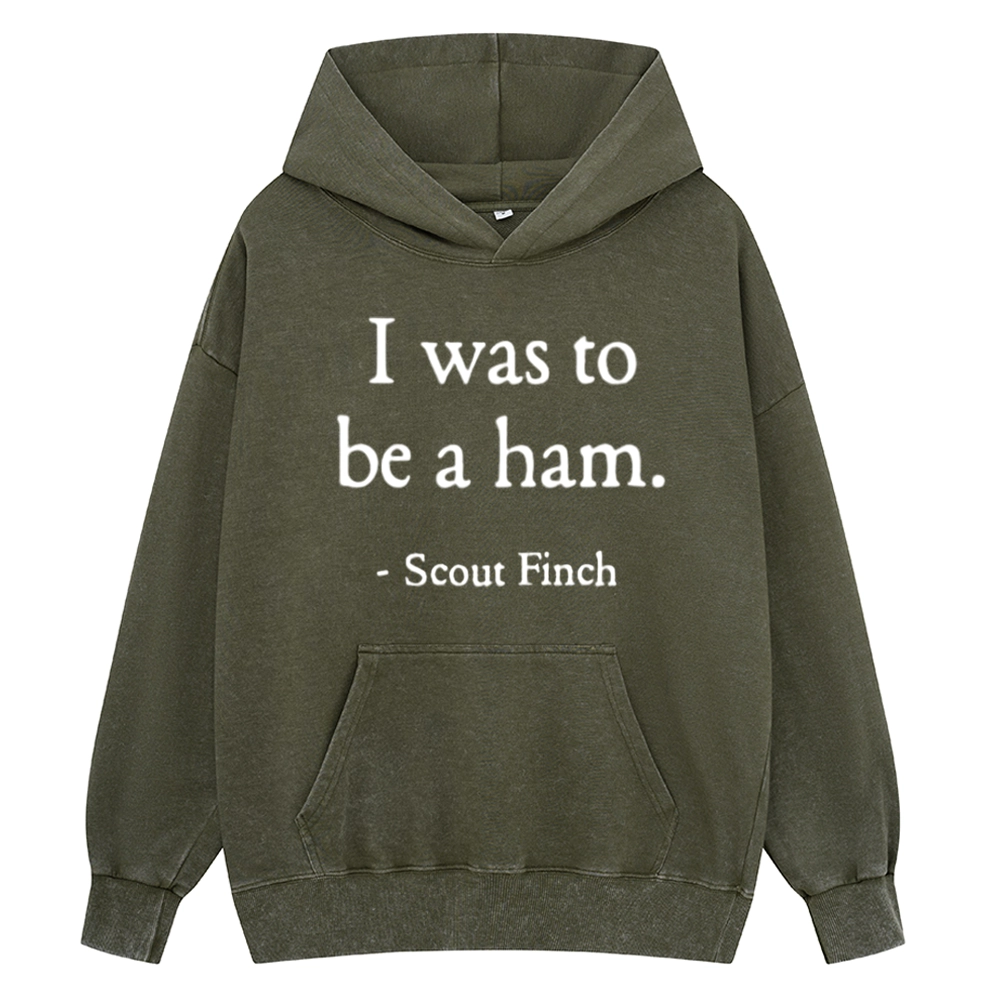 Pagewings I Was To Be A Ham Unisex Washed Hoodie