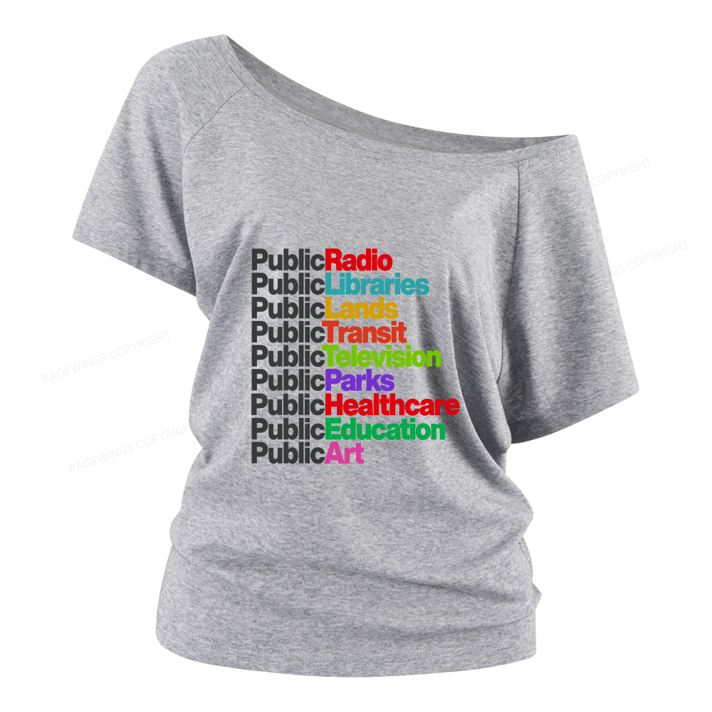 Pagewings Personalized Public Libraries Women Off Shoulder T-shirts