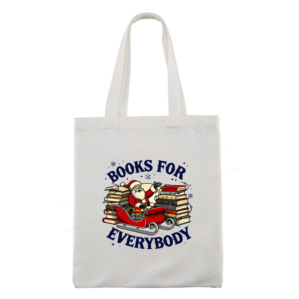 Pagewings Christmas Santa Book Lover Tote Bag