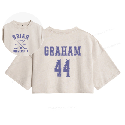 Pagewings Hockey Romance Women's Washed Cropped T-shirt