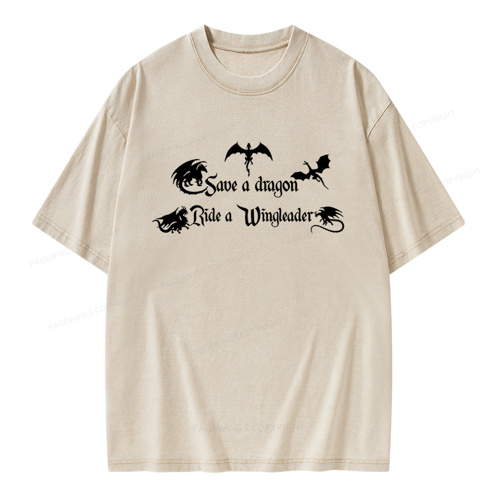 Pagewings Save a Dragon Unisex Washed T-shirt