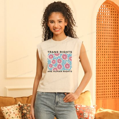 Pagewings Trans Rights Are Human Rights Women's Washed Tank Top