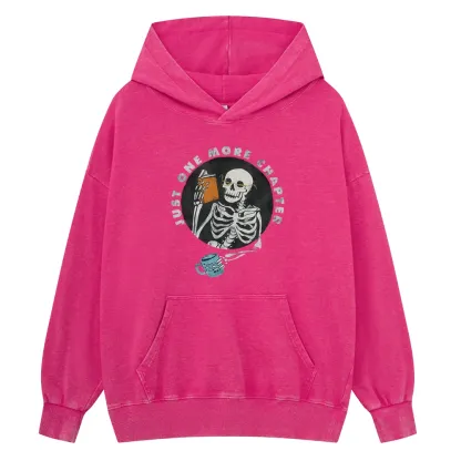 Pagewings Halloween Just One More Chapter Unisex Washed Hoodie