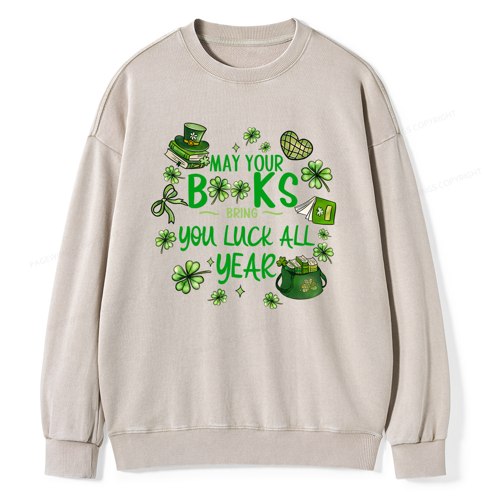 Pagewings St. Patrick's Day Lucky Unisex Washed Sweatshirt