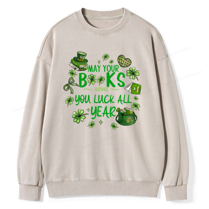 Pagewings St. Patrick's Day Lucky Unisex Washed Sweatshirt