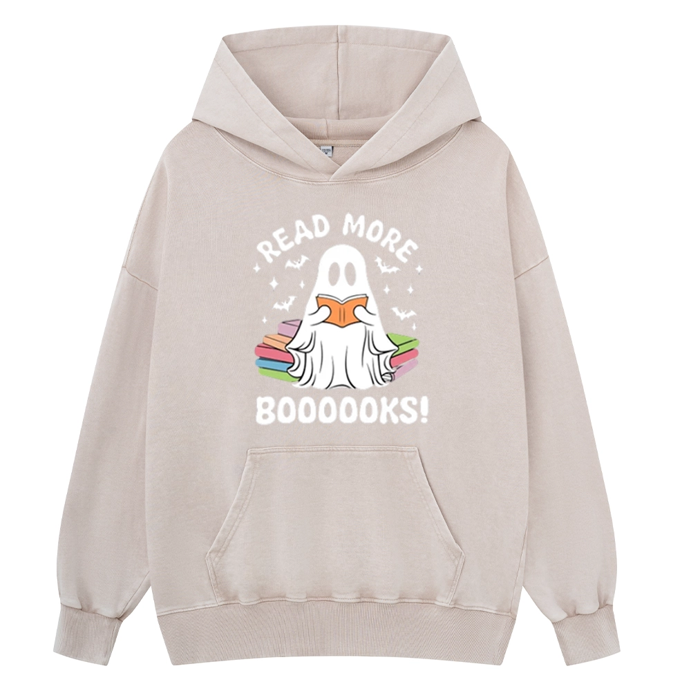 Pagewings Halloween Read More Booooks Unisex Washed Hoodie
