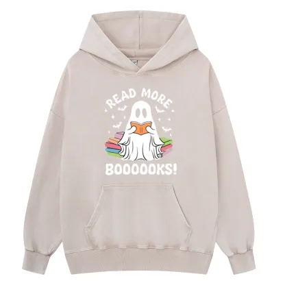 Pagewings Halloween Read More Booooks Unisex Washed Hoodie