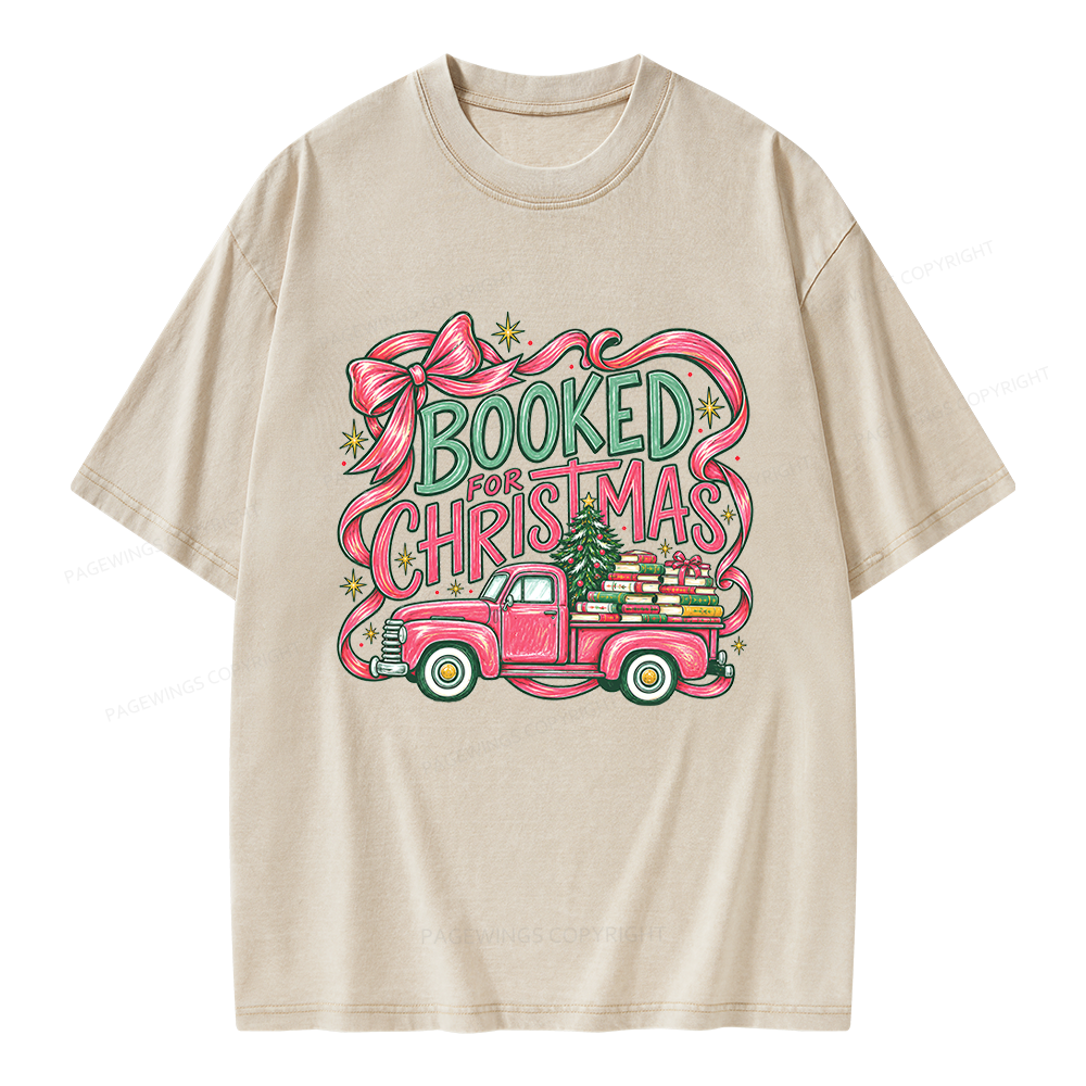 Pagewings Booked For Christmas Unisex Washed T-shirt