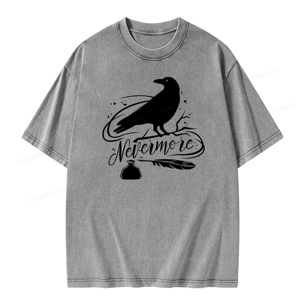 Pagewing  Edgar Allen Poe tee Unisex Washed T-shirt