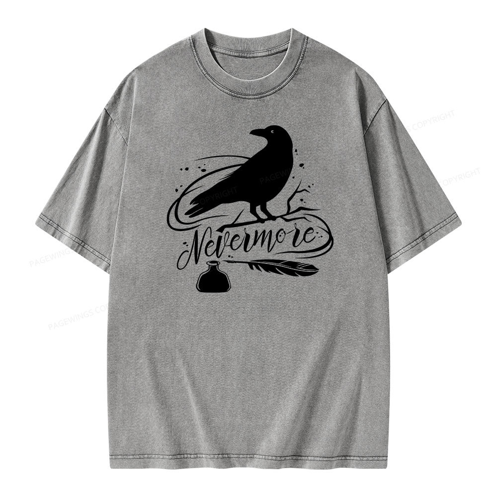 Pagewing  Edgar Allen Poe tee Unisex Washed T-shirt