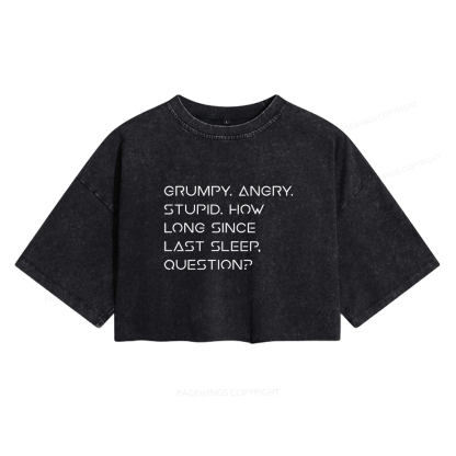 Pagewings Sci-Fi Women's Washed Cropped T-shirt