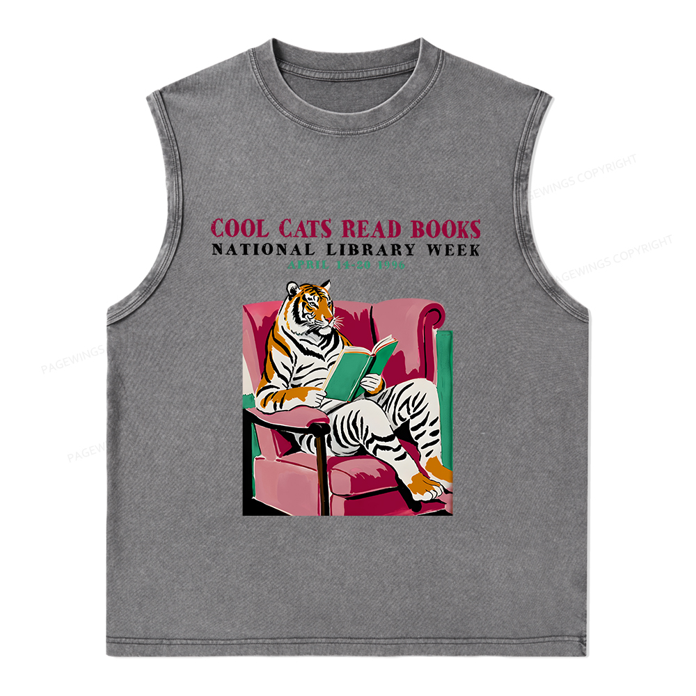 Pagewings ibrary Week Poster 1996 Unisex Washed Tank Top