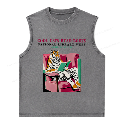 Pagewings  ibrary Week Poster 1996 Unisex Washed Tank Top
