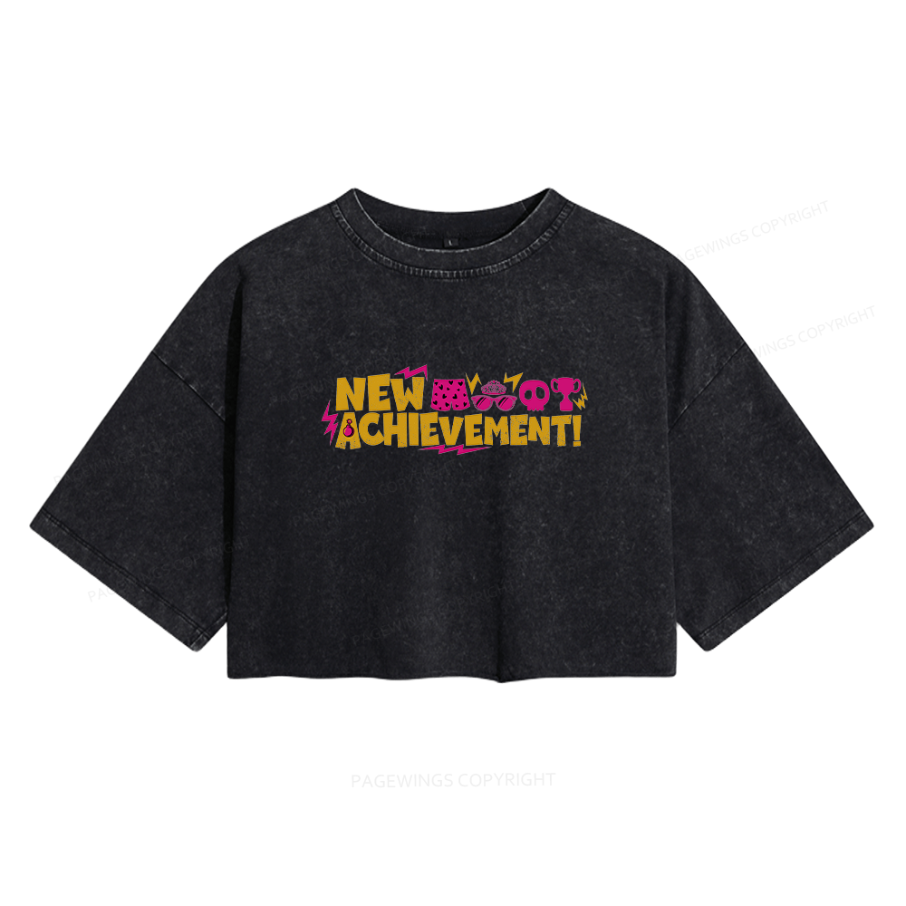 Pagewings Sci Fi Bookish Women's Washed Cropped T-shirt