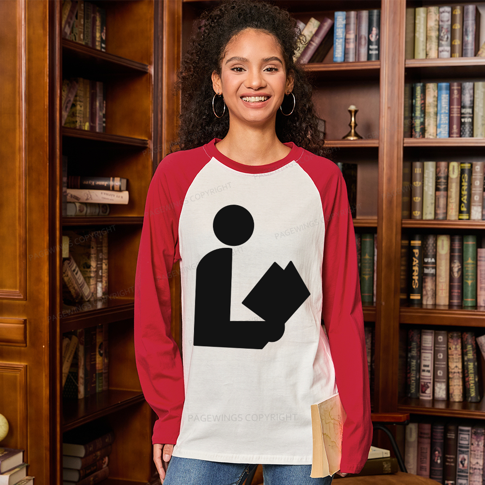 Pagewings National Library Symbol Long Sleeve Raglan T-shirt
