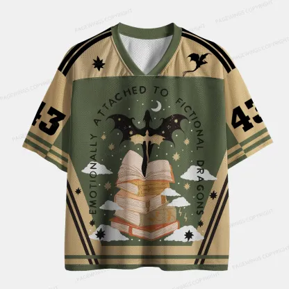 Pagewings Emotionally Attached To Fictional Dragons Unisex Mesh Jersey