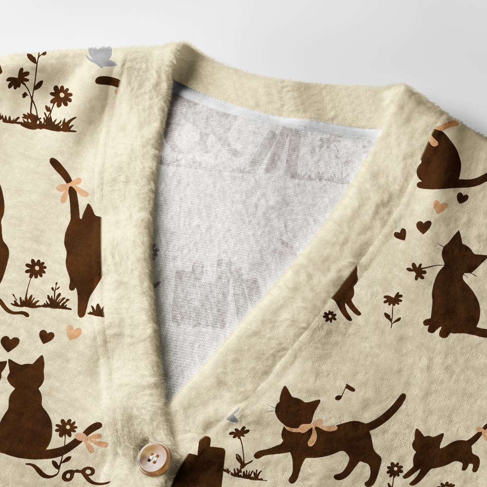 Pagewings Cat Book Lover Light Knit Unisex Cardigan Sweaters