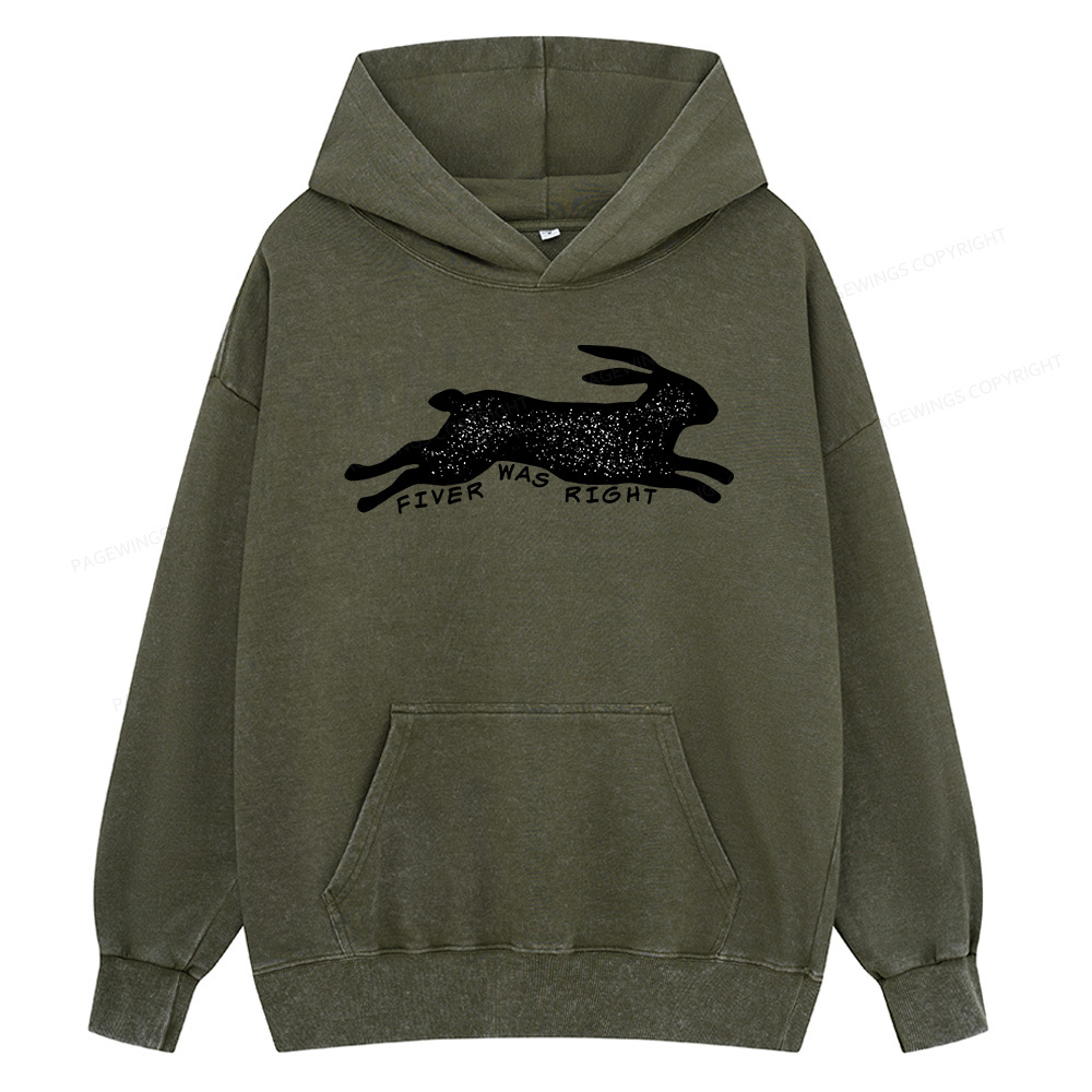 Pagewings Fiver Was Right Unisex Washed Hoodie