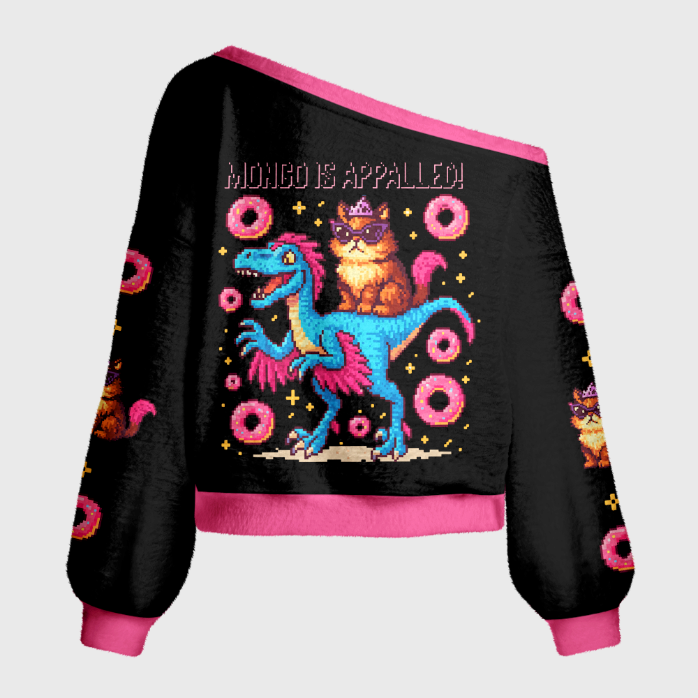 Pagewings Mongo Is Appalled Off Shoulder Ugly Knit Sweater
