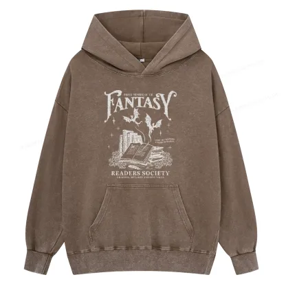 Pagewings  Fantasy Readers Society Unisex Washed Hoodie
